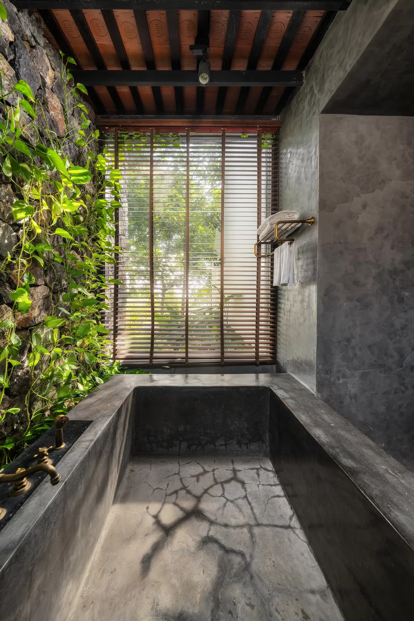 Bồn tắm riêng giữa cây xanh