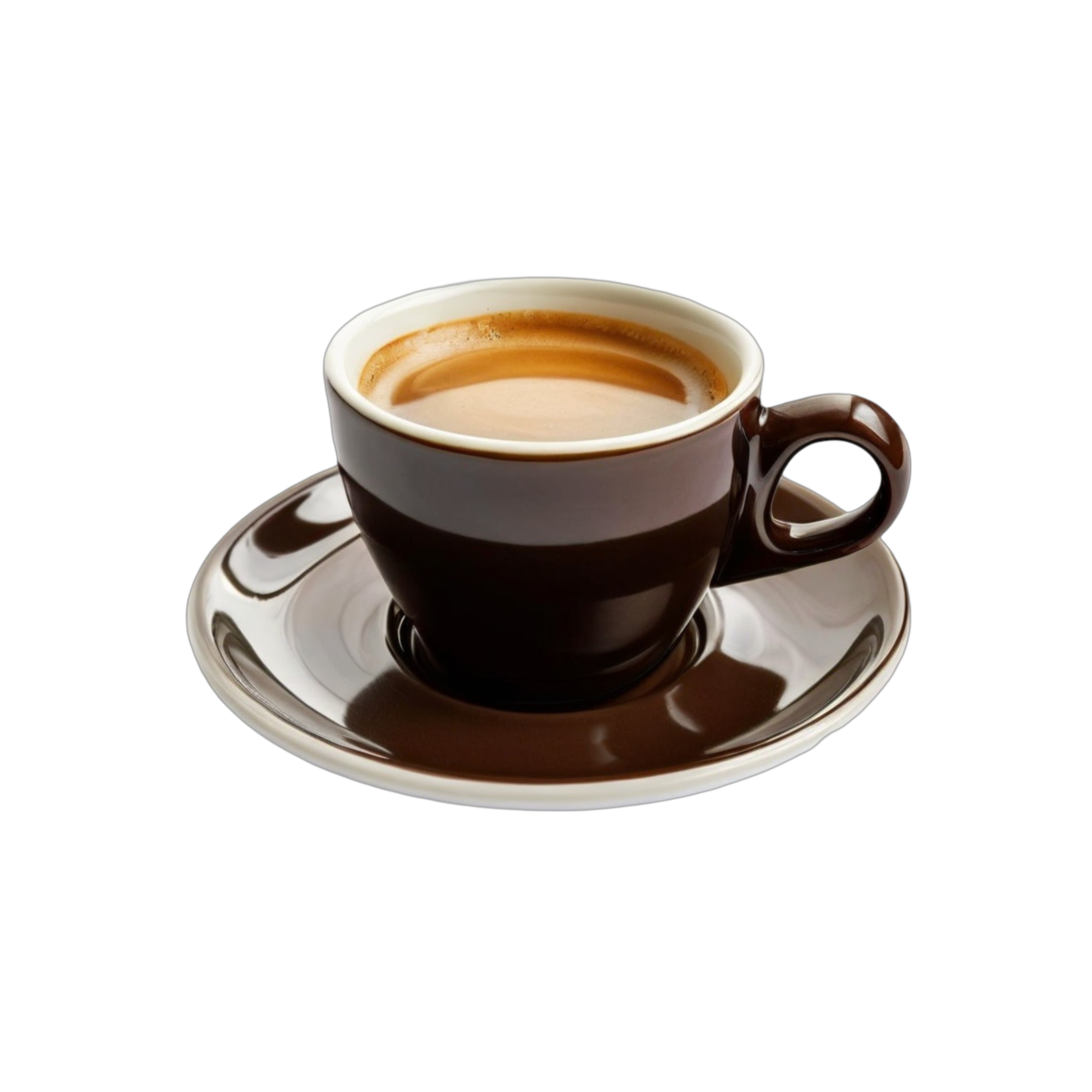 Tách espresso trên đĩa sứ