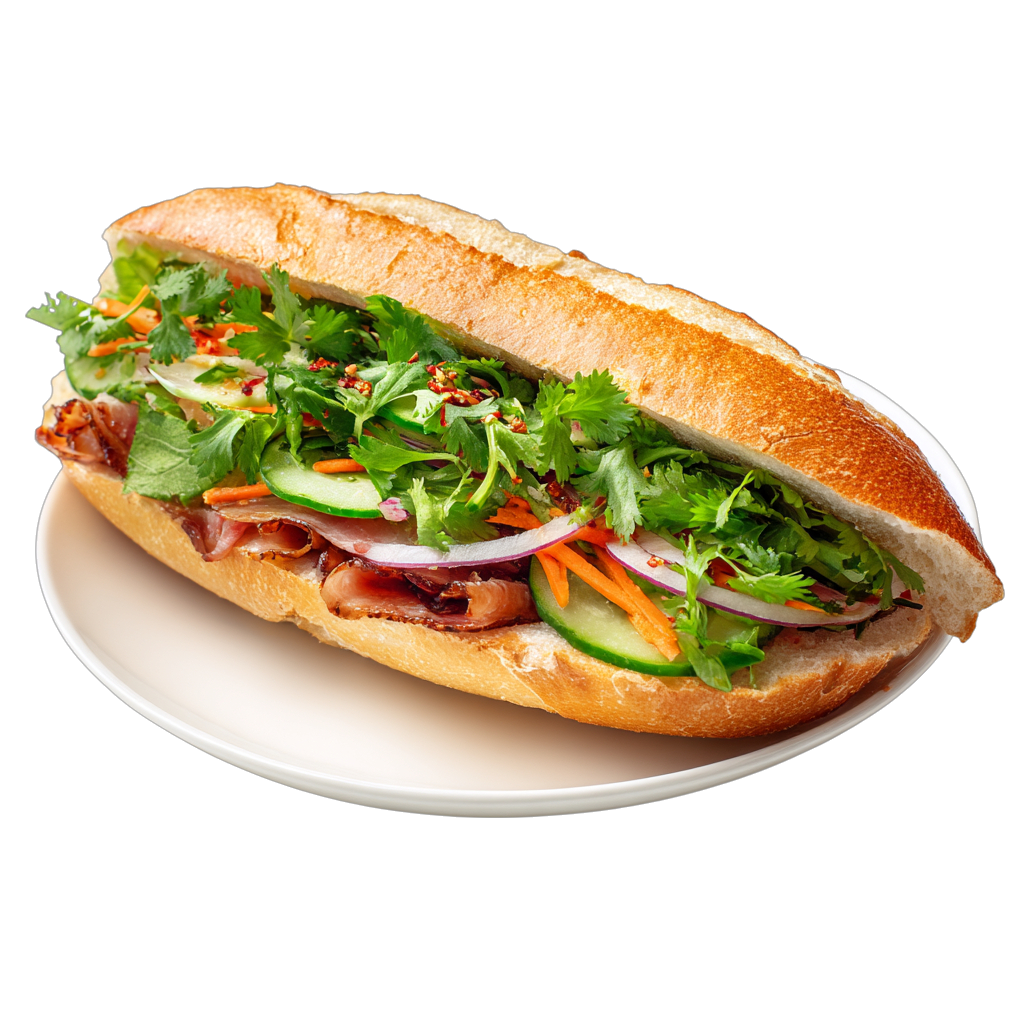 Bánh mì Việt Nam với rau thơm