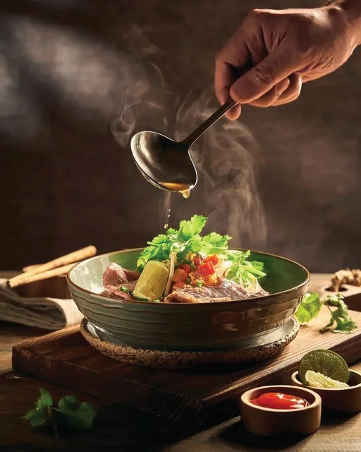Phở sáng trong bát gốm